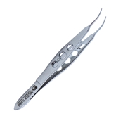 Moody Curved Right Fixation Forcep On A 3 Hole Handle 0.5mm, 1 x 2 Teeth Thru Handle Click Lock Thumb Release Overall Length Of 4 1/4" (108mm) Polished Finish 